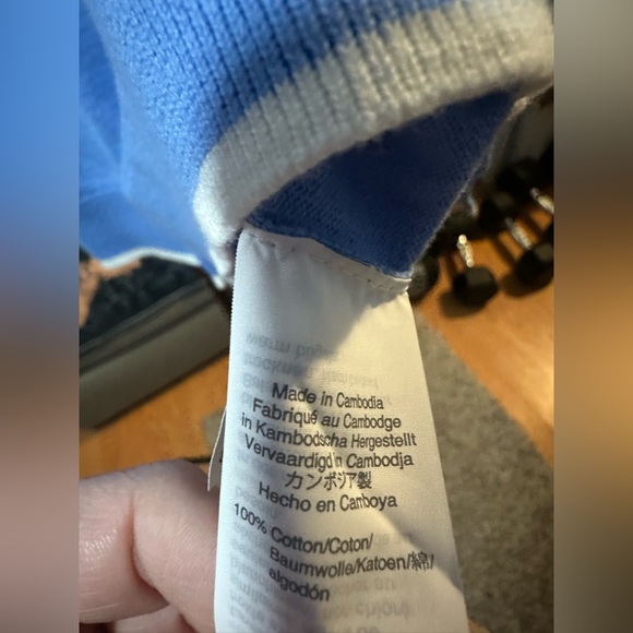 J.Crew Women's Blue Tipped Cotton Cardigan Sweater XL NWT - Preppy Classic - Picture 6 of 9